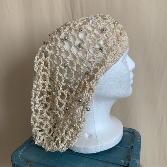 Vintage Crochet Beaded Beanie
